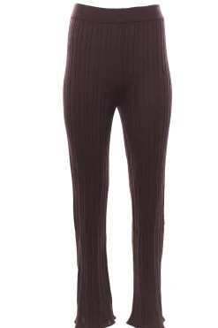 Pantalone tricot a coste zampetta