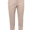 Pantaloni in ecopelle con piping laterale