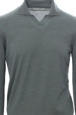 polo buttonless in lana wish loro piana