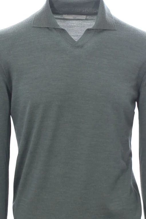 polo buttonless in lana wish loro piana