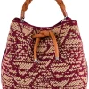 Secchiello in cotone jacquard con dettagli in velluto