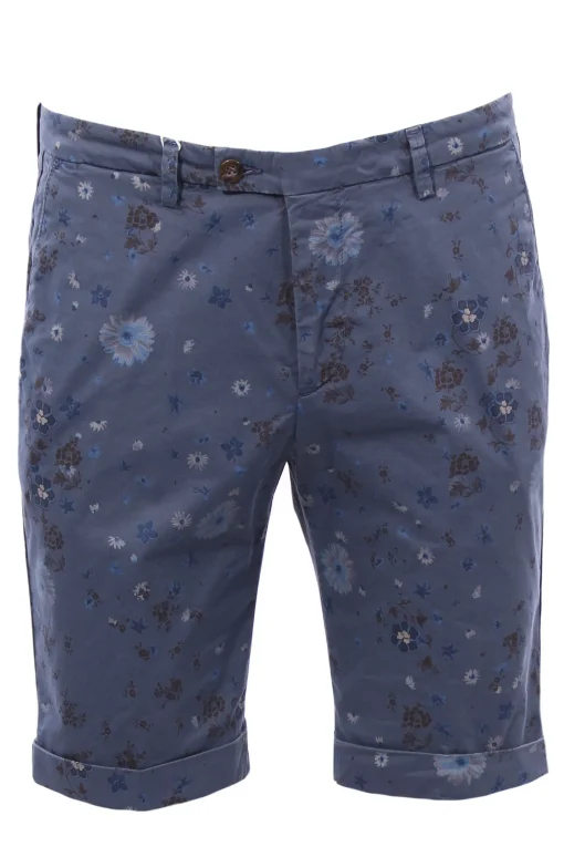 Shorts stampa fiori in cotone stretch