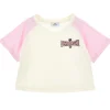 T-shirt in cotone bicolore