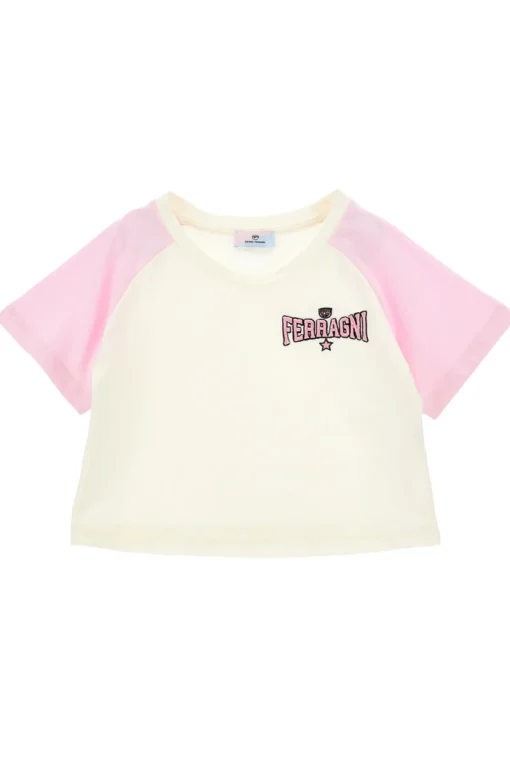 T-shirt in cotone bicolore