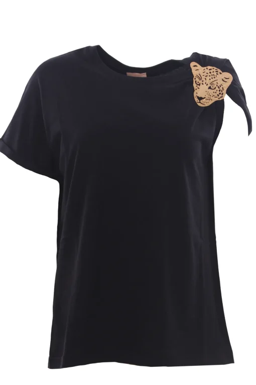 T-shirt in cotone con applicazione